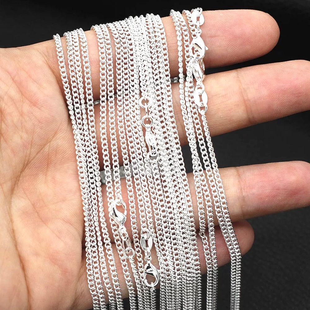 925 Sterling Silver 2mm Flat Link Chain Necklace